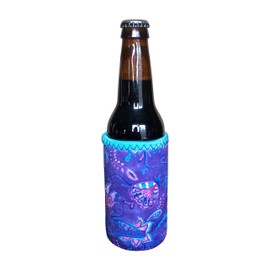 Koverz Neoprene 12 oz. Can/Bottle Coolie Insulator - Choose Your Style! - Violet Whimsy