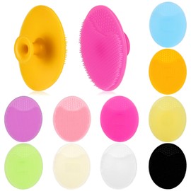10 Pcs Silicone Face Scrubbers with Suction, Exfoliating Facial Cleansing Brush for Gentle Exfoliation & Deep Cleaning - Multi Colored