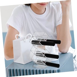 Minkissy Beauty Shop Transparent Lipstick Organizer Stand Acrylic Holder for Home Shop Neat Lip Products Display for Bedroom Vanity Storage