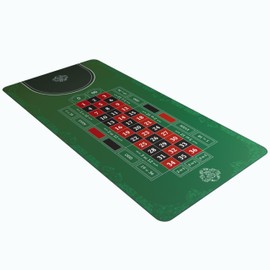 Bullets Playing Cards, Roulette Mat, Different Sizes & Variations, Casino-Style Roulette Layout, Durable, Portable, Double 0-75" x 35" (190.5 x 89cm), Green