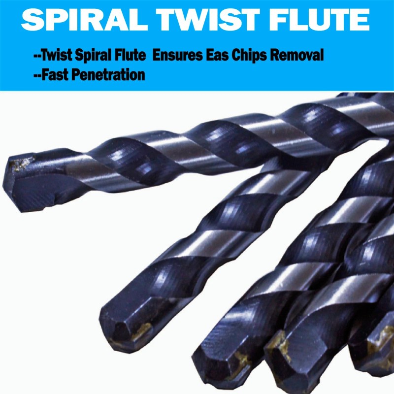 HF 3/16" Masonry Drill Bit Carbide Tip Black/White Drill Concrete