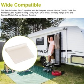 Pack of 15 A118 Nylon Camper Tab Sew-In Curtain Tabs, Pop up Camper Curtain Tabs, Camper Tab Replacement for Rv Designer Internal Window Curtain Track A206/ A206w/A207 for Pop up Camper Curtains