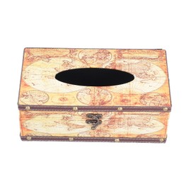 Tissue Box Organizer Composite Wood Leather Rounded Edges Premium Texture British Style Tissue Box Cover for Living Room Dining Room Kitchen