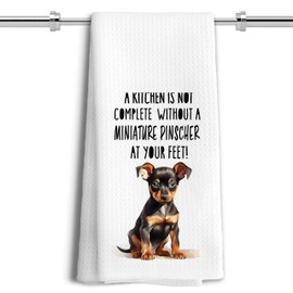 LUKIPOM Min Pin Gifts Kitchen Towels,Dog Kitchen Towels, Dog Gifts for Women，16x24 Inches