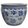 Red Lantern 12" Ladies Blue & White Porcelain Fishbowl Planter