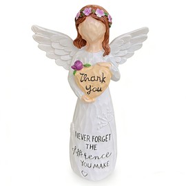 Starmimi Hand-Painted Thank You Angel Figurine, Resin Inspirational Statue - Appreciation Gift for Women, Teachers, Volunteers, Retirement Gift for Christmas, Thanksgiving, Home Decor