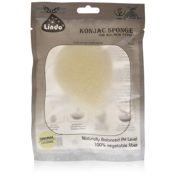 Lindo Konjac Sponge - All Natural Facial Cleanser, Cleansing & Exfoliating For Sensitive Skin