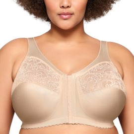 Glamorise Full Figure Plus Size MagicLift Front-Closure Support Bra Wirefree #1200 Blush