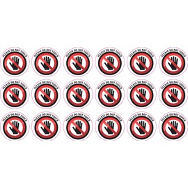 StickerTalk Please Do Not Touch Vinyl Stickers, 1 Sheet of 18 Stickers, 1 inch by 1 inch Each