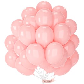 PartyWoo Light Pink Balloons 50 pcs 12 Inch Pastel Baby Pale Pink Orange Latex Helium Balloons for Baby Shower Gender Reveal Engagement Wedding Princess Birthday Party Decorations Pink-Q18
