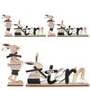 com-four® 3 x Set of 2 Wooden Easter Decorations -