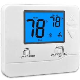 Suuwer Non-Programmable Thermostats for Home 1 Heat/1 Cool Conventional Single-Stage Systems (Blue Backlight)