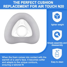 2 Pack Replacement Cushions (L) for AirTouch N20 & Airfit N20, Optimised Comfort & Secure Hold with Memory Foam (New Version), Durable Replacement Parts, CPAP Accessories by BlessEase (L)