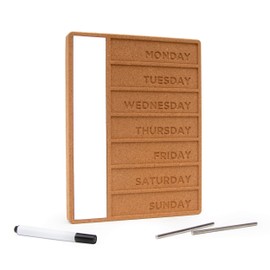 Suck UK Cork Whiteboard Weekly Planner | White Board Organiser | Office Accessories | Weekly Desk Planner
