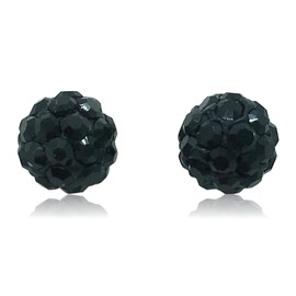 Sterling silver black Czech crystal glitterball style earrings perfect for this coming festive season!