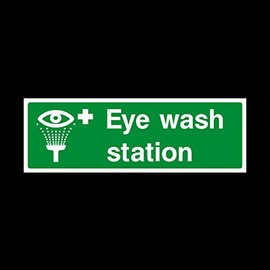 5x Eye Wash Station Sign 150mm x 50mm - Plastic Sign (FAID10)