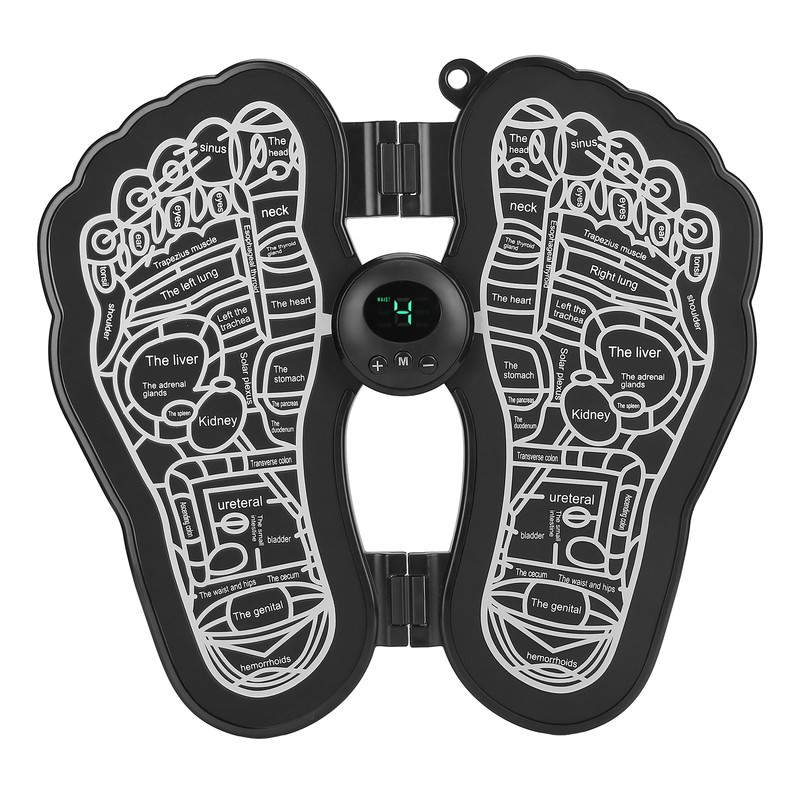 Rechargeable EMS Foot Massage Pad Foldable Adjustable Foot Massager Stimulator