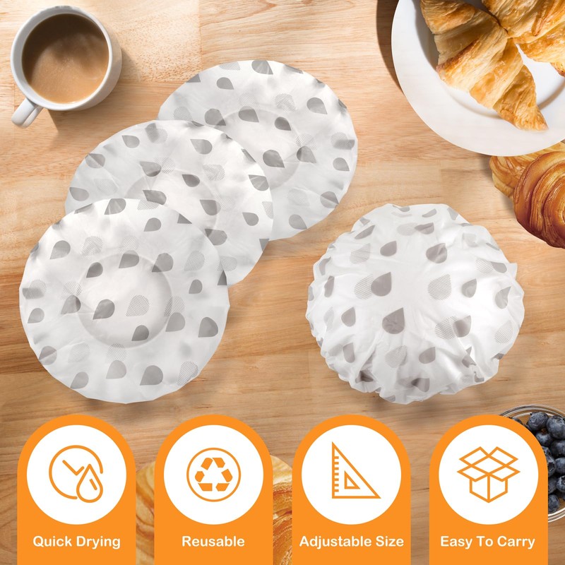 4 PCS Food Covers Elastic, Bowl Covers Reusable Stretchy, Fresh