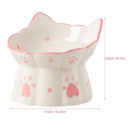 OUNONA 2pcs Cat Bowl Elevated Pet Bowl Ceramic Slanted Cat Bowl Raised Pet Water Dispenser Drink Water Food Dish Feeding Bowl Cat Feeder for Pet Cats Dogs