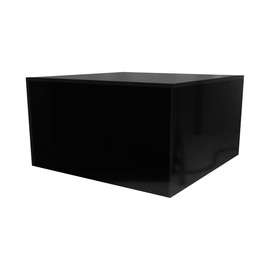 Acrylic Display Box Versatile 5 Sided Pedestal No Lid 7.25" x 7.25" x 4" Inch Black Merchandise Storage Bin Retail Product Riser One Open Side by Marketing Holders