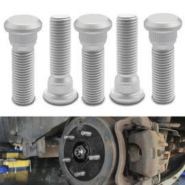 Rebvugr 5PCS Wheel Studs, Lug Bolts, 49mm Long & M12x1.5 Steel Lug Bolts, Car Accessories Steel Tire Studs Compatible with Chevy Lexus Toyota Scion Pontiac, Replace #610-266 90942-02049 (5PCS)