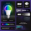 Smart LED Light Bulb 9W (60W Equivalent), A19, RGB &