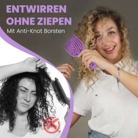 WALCORA Hair Brush without Pulling, Detangling Brush, Hair Brush for Women, Men & Children, Detangler Brush for Curls, Wet, Long, Thin & Fine Hair, Anti Pull & Hair Breakage Hairbrush, Wet Hair