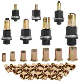 Set of 7 Rivet Nut Pliers, Rivet Nuts, Rivet Nuts, Rivet Set for M3, M4, M5, M6, M8, M10, M12 Rivet Nut Tool, Manual Riveting Machine, Comes 70 Pieces Nuts