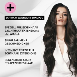 Longtime Hair® Extensions Shampoo I Hair Shampoo with Collagen and Heat Protection I 200 ml I Hair Care for Own Hair and Real Hair Extensions I Vegan and Paraben Free I German Manufacture