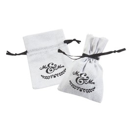 Fun Express SMALL MR & MRS COTTON FAVOR BAGS (DZ) - Party Supplies - 12 Pieces