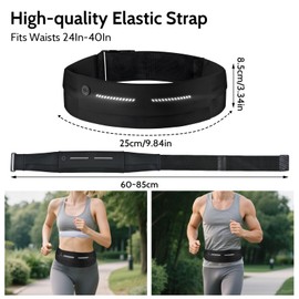 Running Belt Waist Pack, Lightweight Running Pouch Belt, Waterproof Running Waist Pack for Women Men, Adjustable Waist Packs, for Running, Exercising, Cycling & Outdoor Activities (Black)