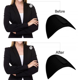Flomiara 2 Pairs Shoulder Pads with Velcro, Thickness 1.5cm Breathable Sponge DIY Pads Shoulder Enhancer Sewing Supplies for Women Men Sloping High Low Shoulders Clothes Shirts Blazers Dresses, Black