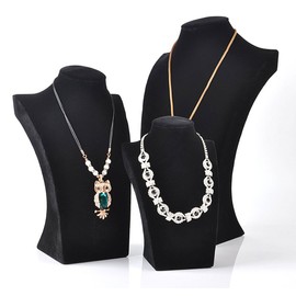 Sinoba Jewellery Bust Jewellery Holder Chain Holder Jewellery Stand Black (H1: 21 cm)