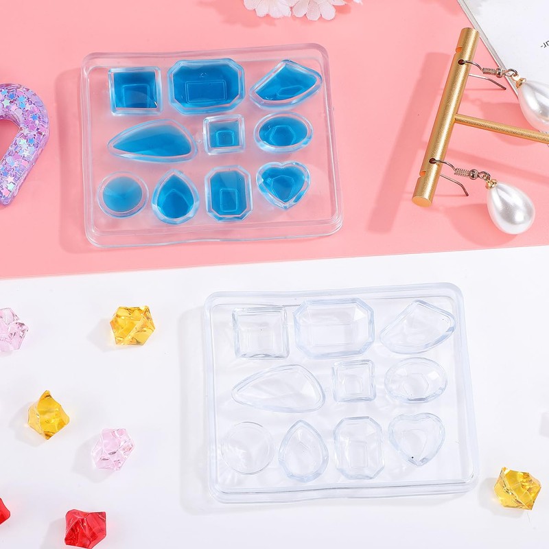 OATIPHO 2pcs Resin Jewelry Molds, Silicone Jewelry Making DIY Epoxy