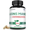 Satoomi Lions Mane Supplement Capsules with Ashwagandha Supplement - 270