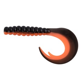 Dr.Fish 15 Pack Grub Soft Fishing Lures, 2 inch Soft Plastic Baits Fishing Worm Swimbaits Ribbon Tail Shad Bait for Freshwater Bass Fishing Lures Crappie Walleye Panfish Black and Orange