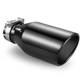 Unifizz 3 Inch Inlet Exhaust Tip, Chrome-Plated Stainless Steel, Angle Cut, Clamp On