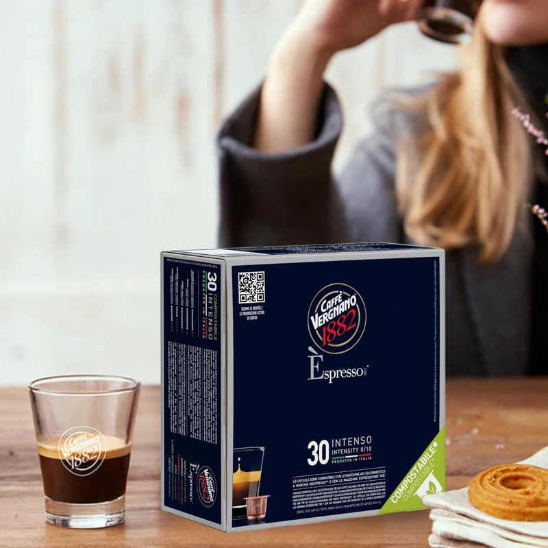 Caffe Vergnano Medium Roast Espresso Compatible Capsules - Single-Serve Arabica