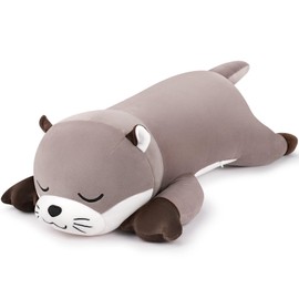 Auspicious beginning 30'' Giant Otter Plush Stuffed Animal- Otter Plush Pillow Plushies, Large Sleeping Body Pillow Plush Toy, Cute Hugging Stuffed Animal, Birthday Gifts for Kids Girls Boys