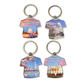 Generic SUREG Washington DC Souvenir Keychains Set of 4 Collectible Design, Medium, Chrome, Chrome, Medium