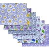 Light Purple Floral Fat Quarters Fabric Bundles,Pattern with Bees and