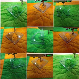 HONEYSEW Free Motion Quilting Template Sewing Ruler Templates for Most of Domestic Sewing Machine (#1+#2,8 Designs)