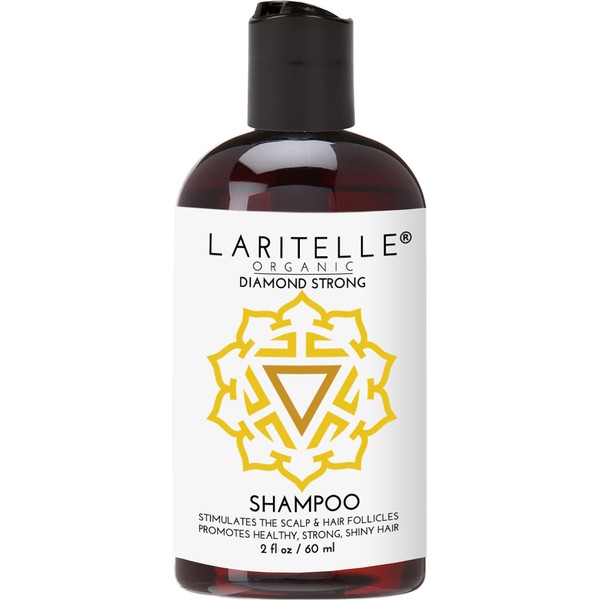 Laritelle Organic Travel Size Shampoo 2 oz | Hair Loss Prevention, Strengthening, Follicle Stimulating | Argan, Rosemary, Lemongrass, Ginger & Cedarwood | NO GMO, Sulfate, Alcohol, Paraben, Phthalate