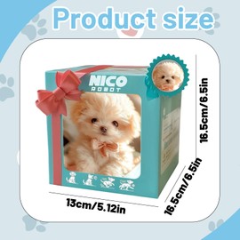 My Realistic Robot Puppy, Realistic Dog, 5.11 * 6.49 INCH Gift Box Style White Realistic Robot Puppy with Soft Fur, Perfect for Parties and Birthday Gifts or Interactive Fun