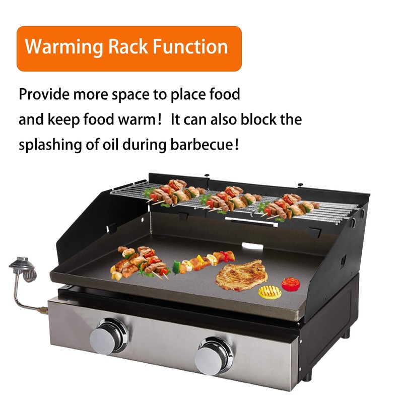 PHYESUVIN Universal Wind Screen/Guard and Griddle Warming Rack Set Fit