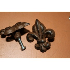 Southern Metal Pack of 50 Fleur De Lis Hardware Knobs, Vintage Style Cast Iron, 2 inch, F-8