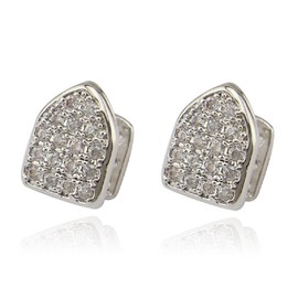 2 Pcs Iced Out Diamond Teeth Grillz Hip Hop Grills for Your Teeth Top and Bottom, Cosplay Teeth Accessories