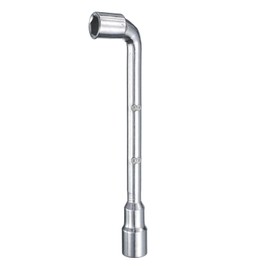 sourcing map L Shaped Angled Hex Socket Wrench 8mm 45# Steel Double Ended Metric 6 Point Tubular Socket Spanner for General Repairing, Pipeline, Bicycle Car Maintenance