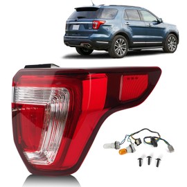 Ussbaye Tail Lights Compatible with 2016-2019 Ford Explorer Base/XLT/Limited/Platinum/Police Interceptor Utility Taillight Assembly Replace # FB5Z13404A （ Right Passenger Side Chrome Housing）