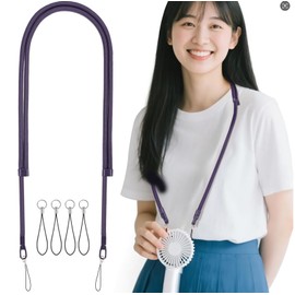 Chisafly Neck Strap, Portable Fan, Handy, Solid, Adjustable Length, Neck Strap, Clasp, Thick, Stylish, Outdoor Use, Black